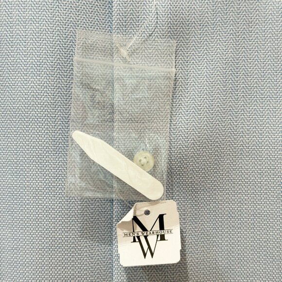 NEW (NWT) Calvin Klein Infinite Slim Fit Mini Texture Light Blue Dress Shirt - Picture 4 of 5